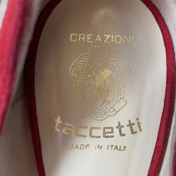 Creazione Taccetti Italian Red Suede Bow Detail Pointed Toe Heels Size 38.5/8US - Picture 5 of 15